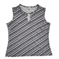 Team Vintage 90's Black & Silver Geometric Sleeveless Tank Top Womens Size 18