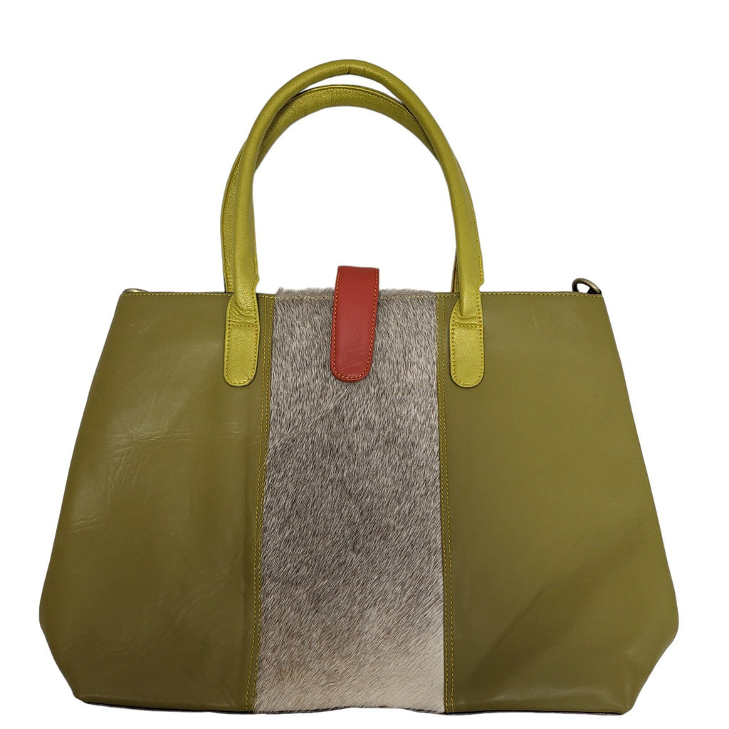 Vintage Green Faux Leather Shoulder Bag Uk Women's Size 12" x 18"