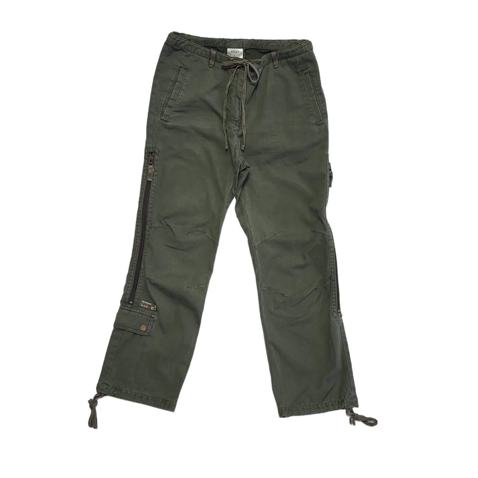 Next Green 90s Vintage Straight Leg Casual Trousers Uk Women's 8 W26 L25