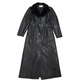New Look Vintage 90s Black Faux Leather Rain Coat Uk Women's Size 12