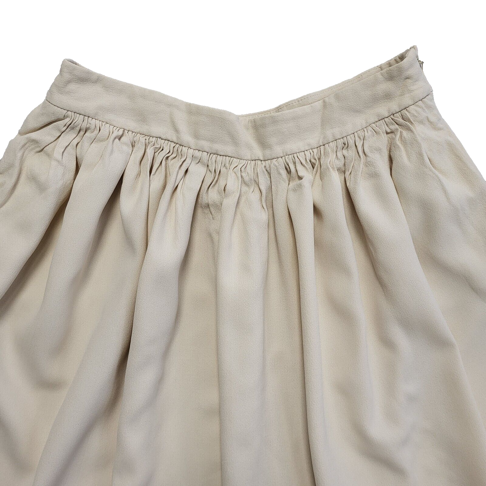 Massimo Dutti Vintage 90's Beige Knee Length Pleated Skirt Womens UK 10 W28