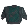 Vintage 90's Grey & Green Crew Neck Jumper UK Men's Size M