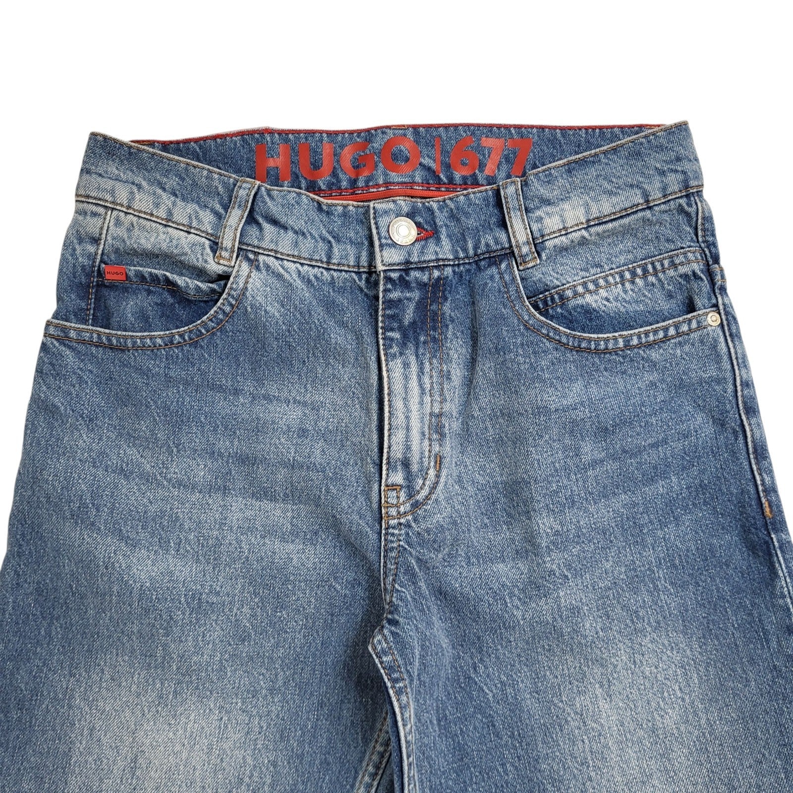 Hugo Boss 1677 Jeans Dark Blue Slim Straight Denim Uk Men's Size XS W28 L30