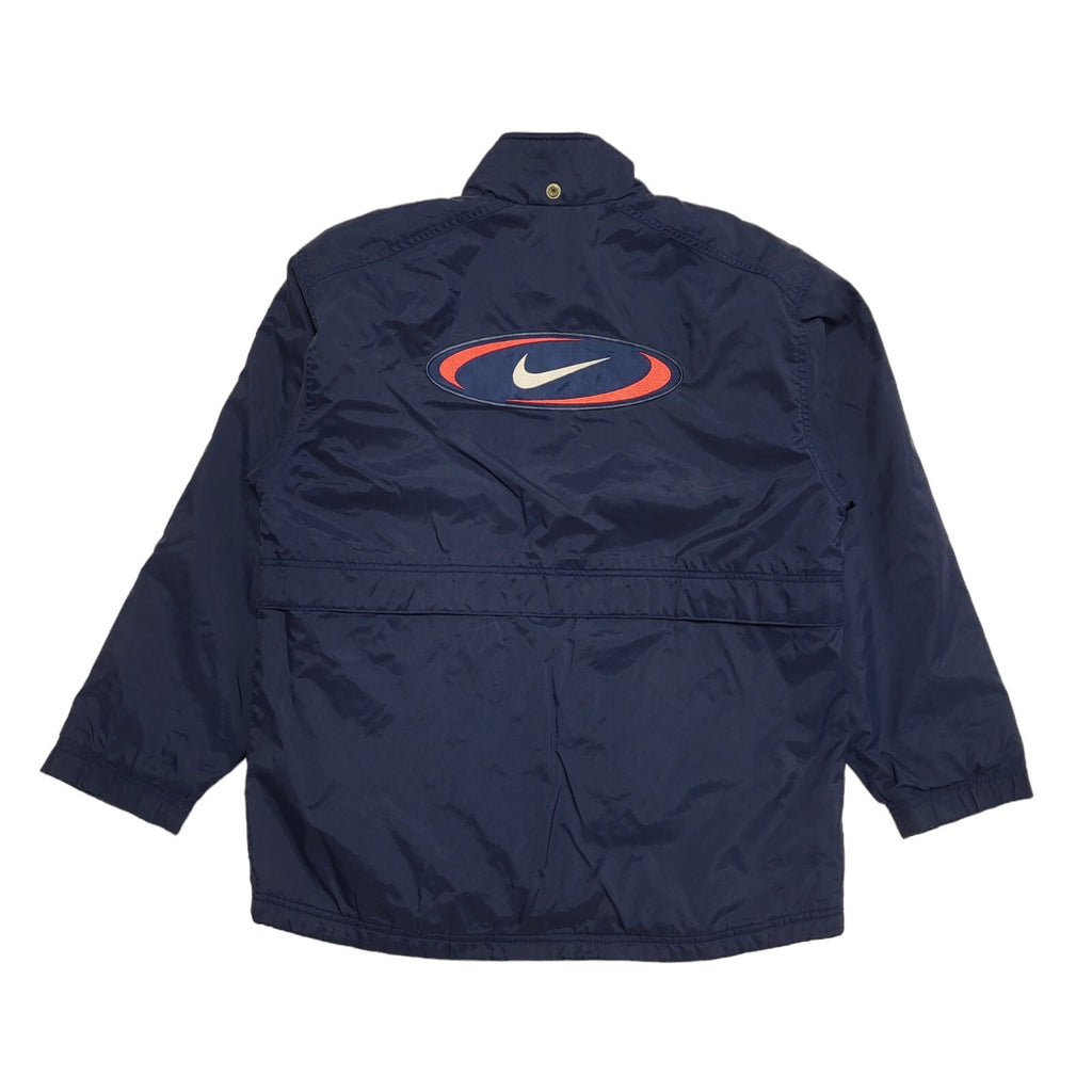 Nike 90s Vintage Navy Blue Zip Up Windbreaker Jacket UK Men's Size XL