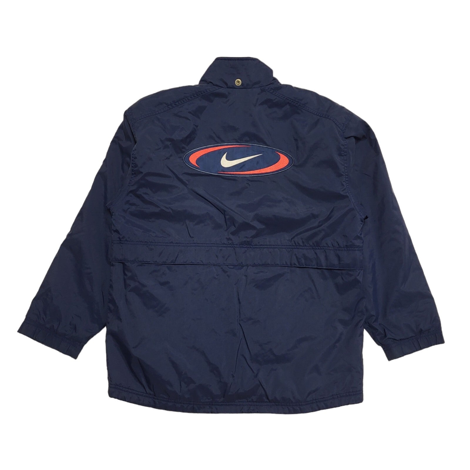 Nike 90s Vintage Navy Blue Zip Up Windbreaker Jacket UK Men's Size XL