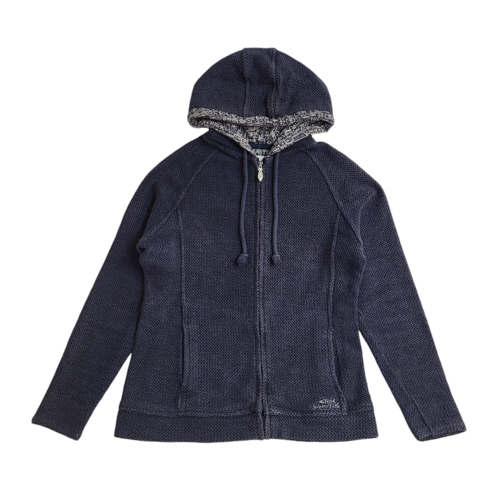 Weird Fish Vintage Y2K Blue Hooded Jacket UK Women's Size 12