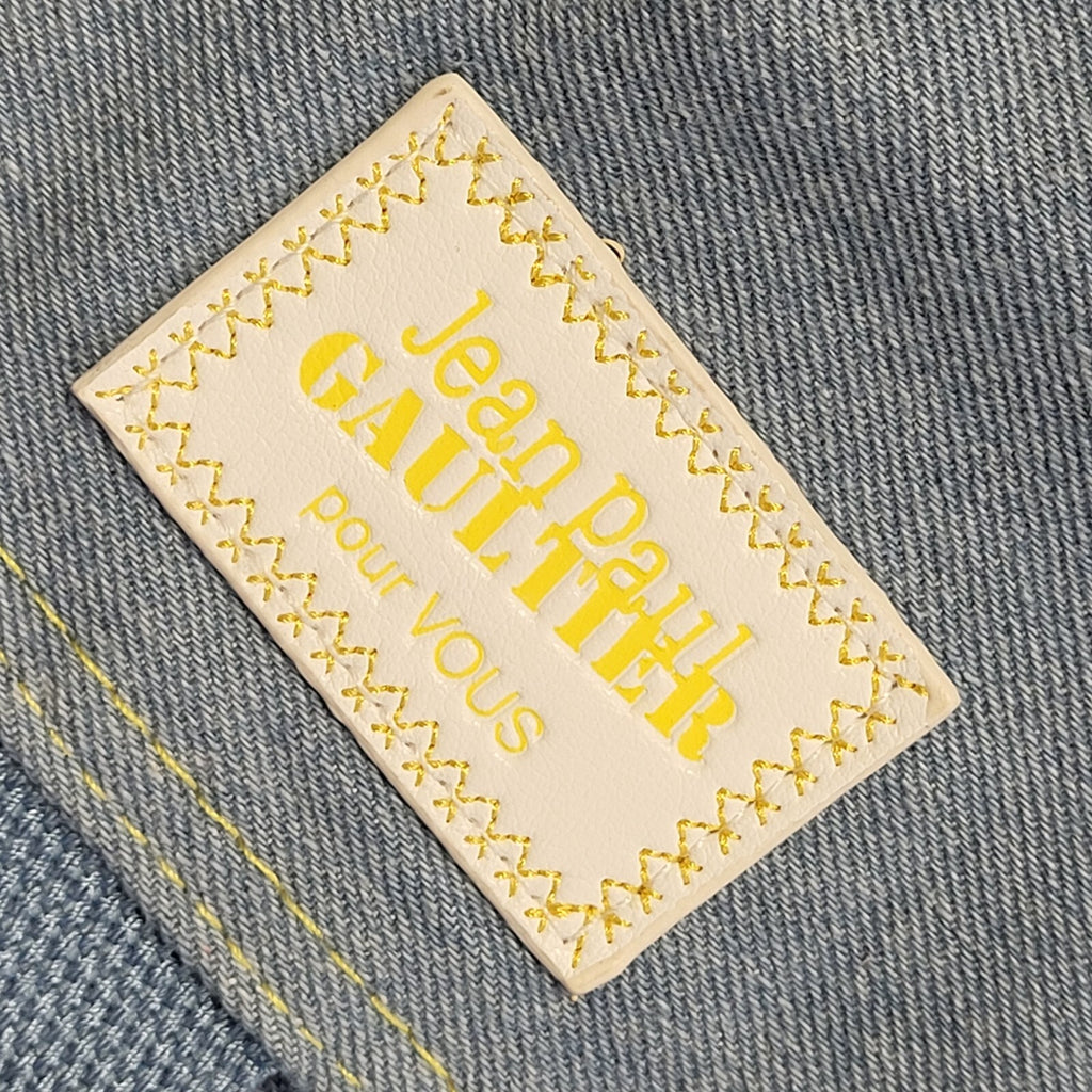 Jean Paul Gaultier Light Blue Denim Look Back 14" x 15"