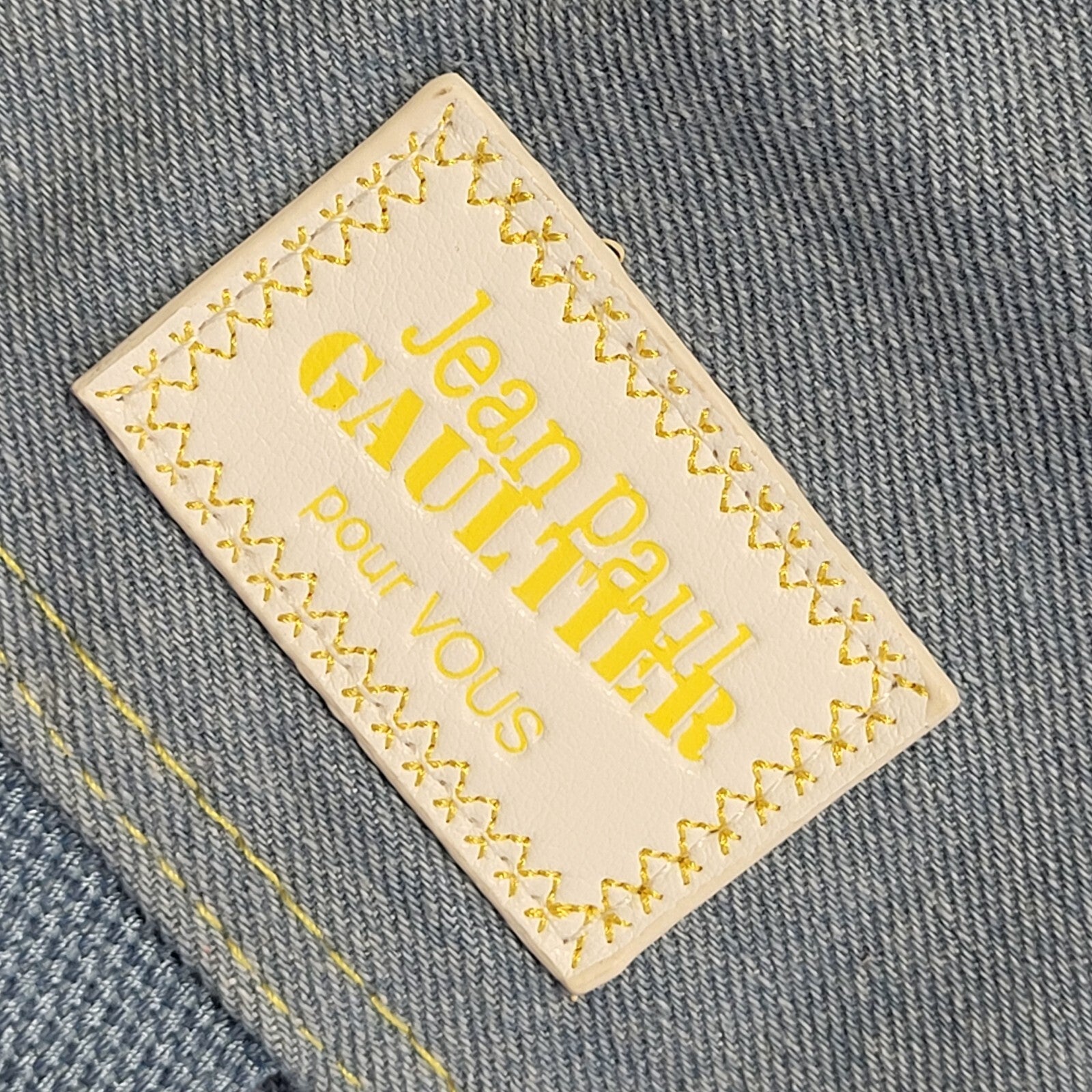 Jean Paul Gaultier Light Blue Denim Look Back 14" x 15"