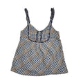 Levi's Vintage Y2K Brown & Blue Checked Strap Button Top Womens UK Size L