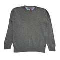 Tommy Hilfiger 90's Jumper Grey V-Neck Long Sleeve Mens UK S