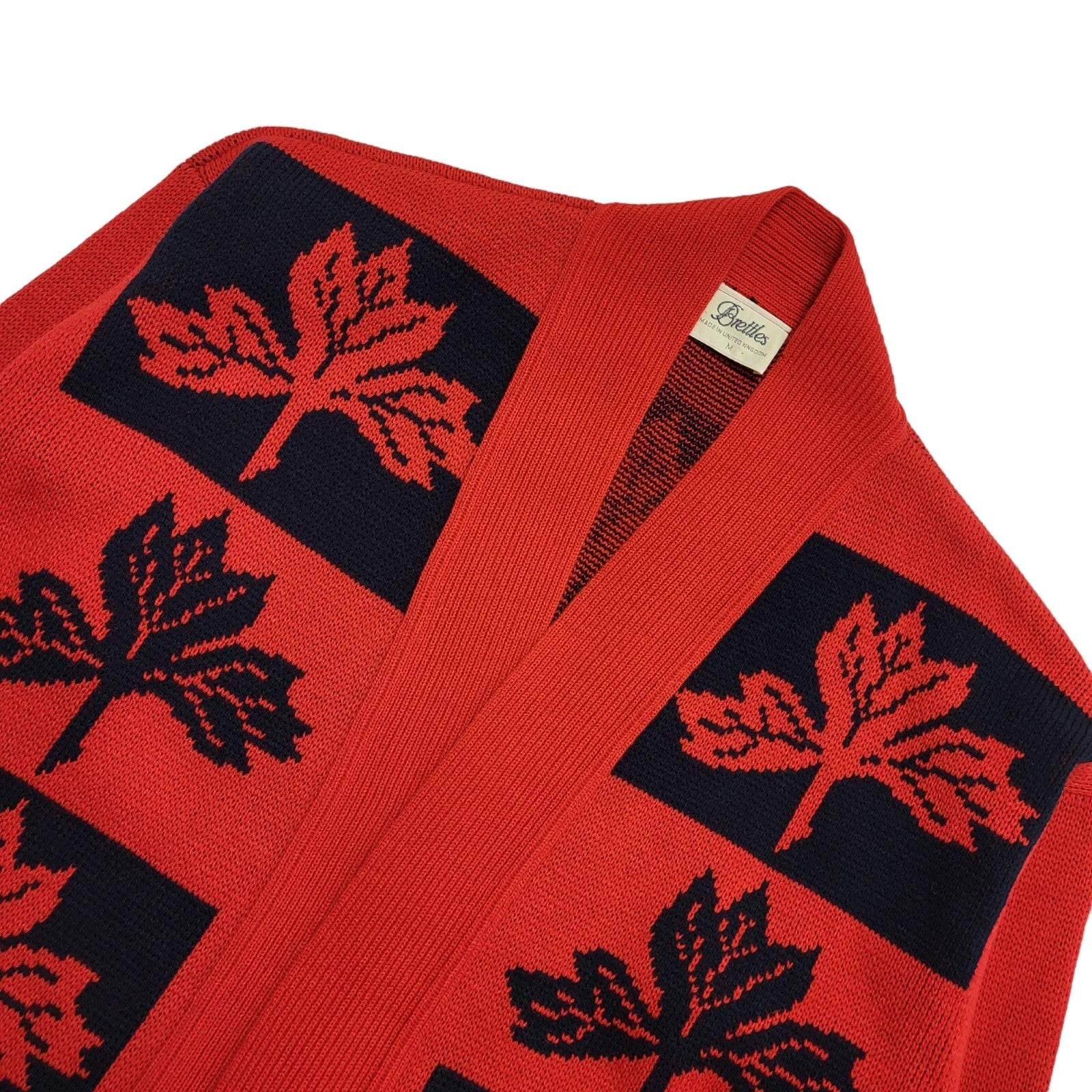 Brettles 90s Vintage Red & Black Open Front Cardigan Uk Women's Size M
