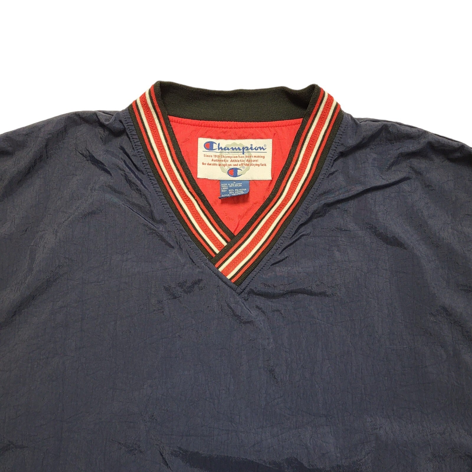 Champion Navy Blue 90s Vintage V-Neck Active Wear Sports Top Uk Men's Size L