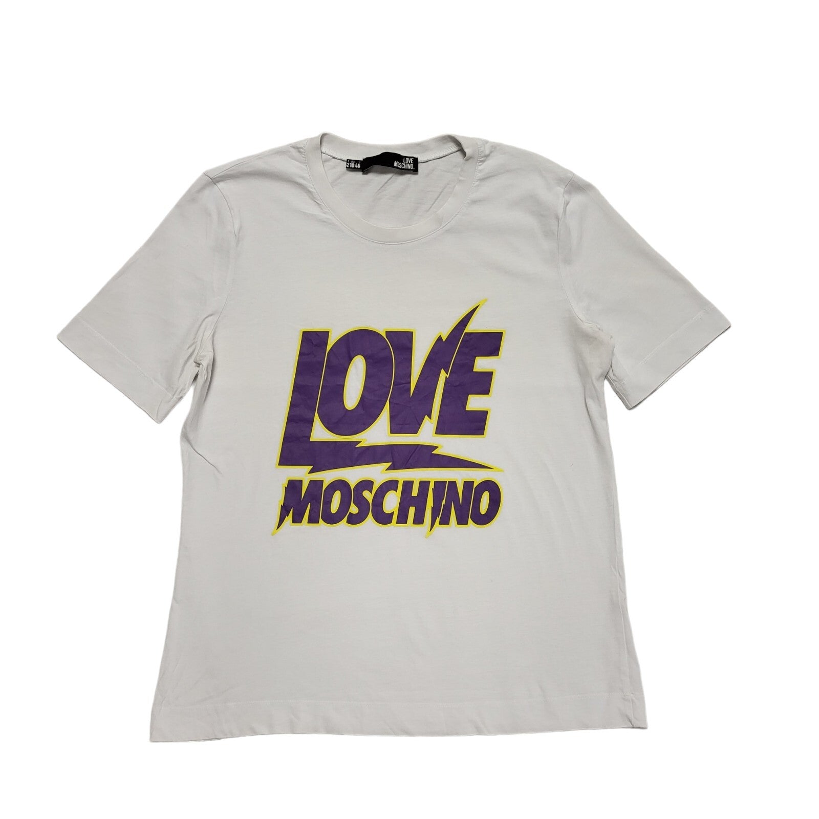 Moschino Love Y2K Vintage Round Neck White T-Shirt Women's Size 14 XLarge