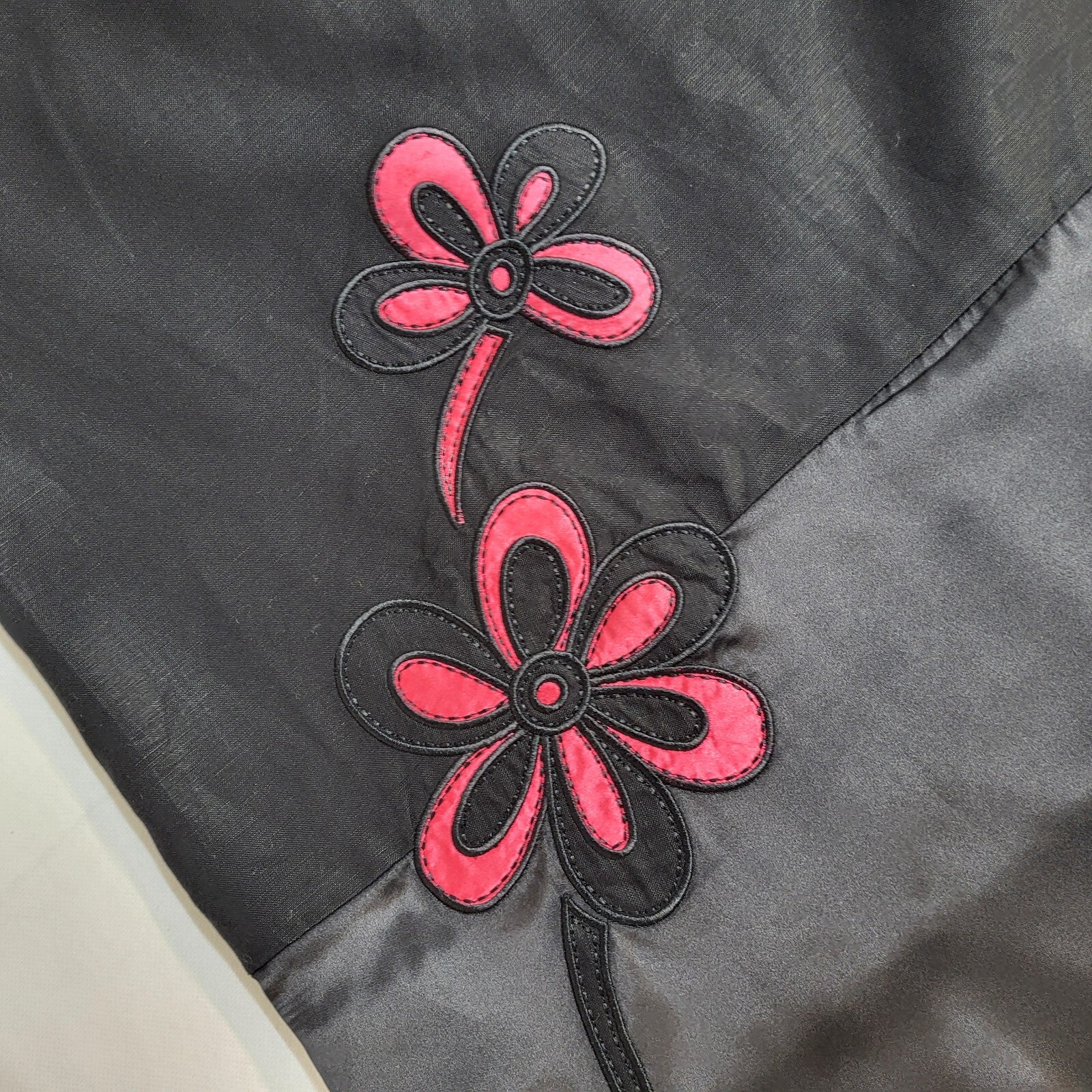 Klass Collection 90's Black A-Line Floral Midi Skirt BNWT Women's Size 14 W32