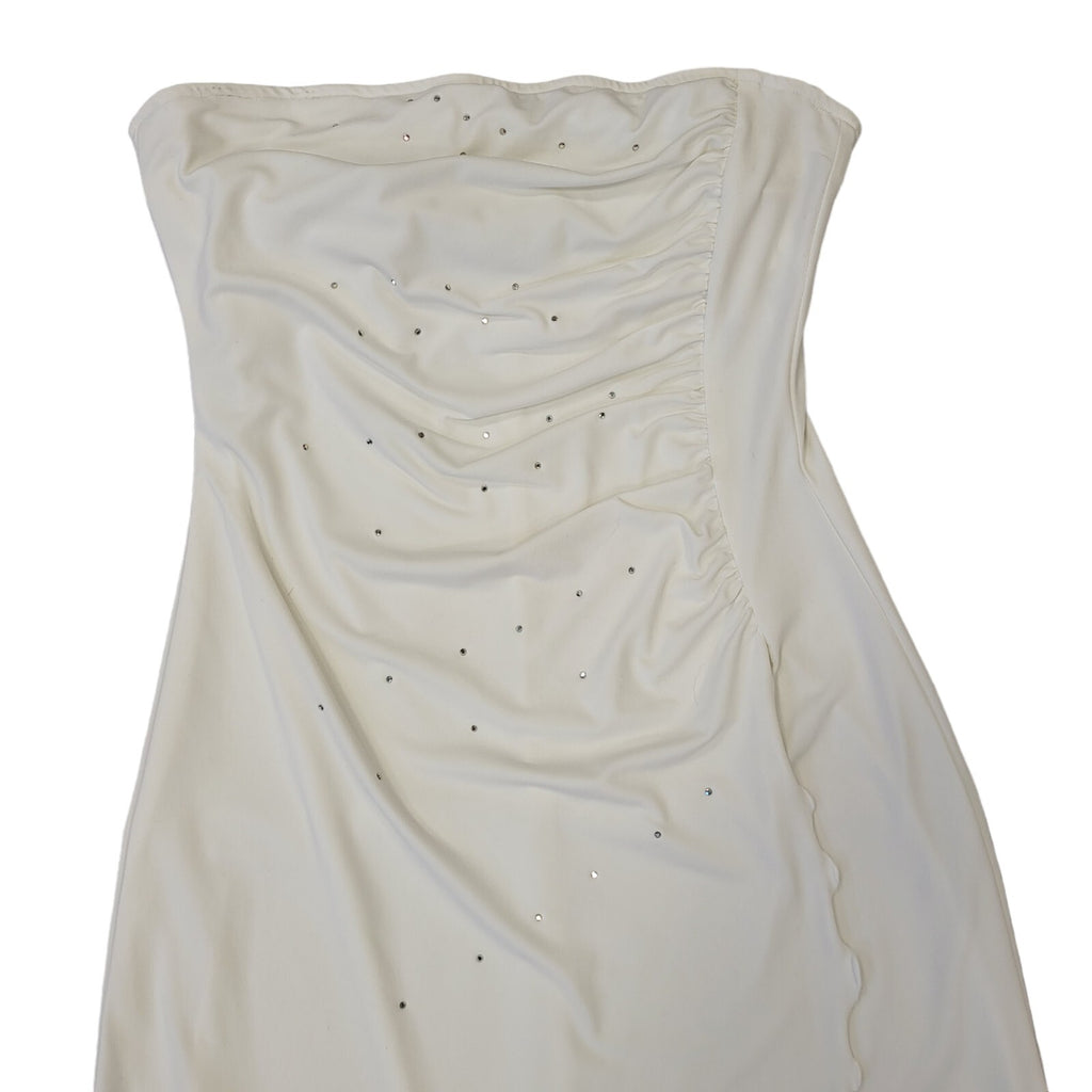 Rebecca Vintage 90s White Sleeveless Dress Uk Women's Size 8-10