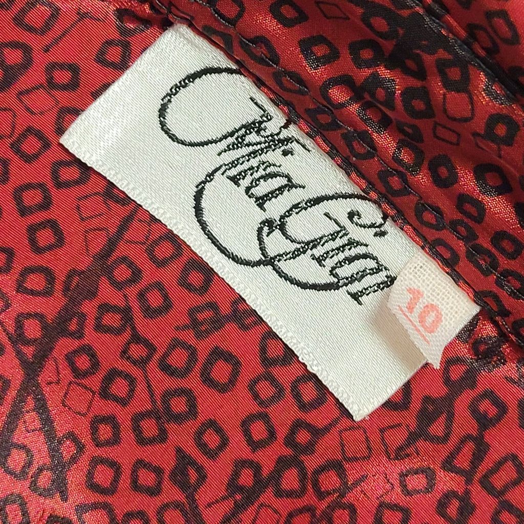 Mia Gigi Vintage 80's Black & Red Button Up Long Sleeve Shirt Womens UK 10