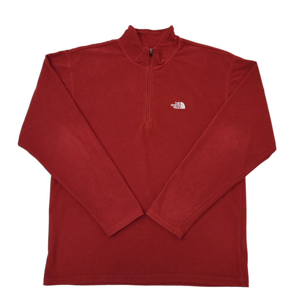 The North Face Red 1/4 Zip Fleece Men's Size M