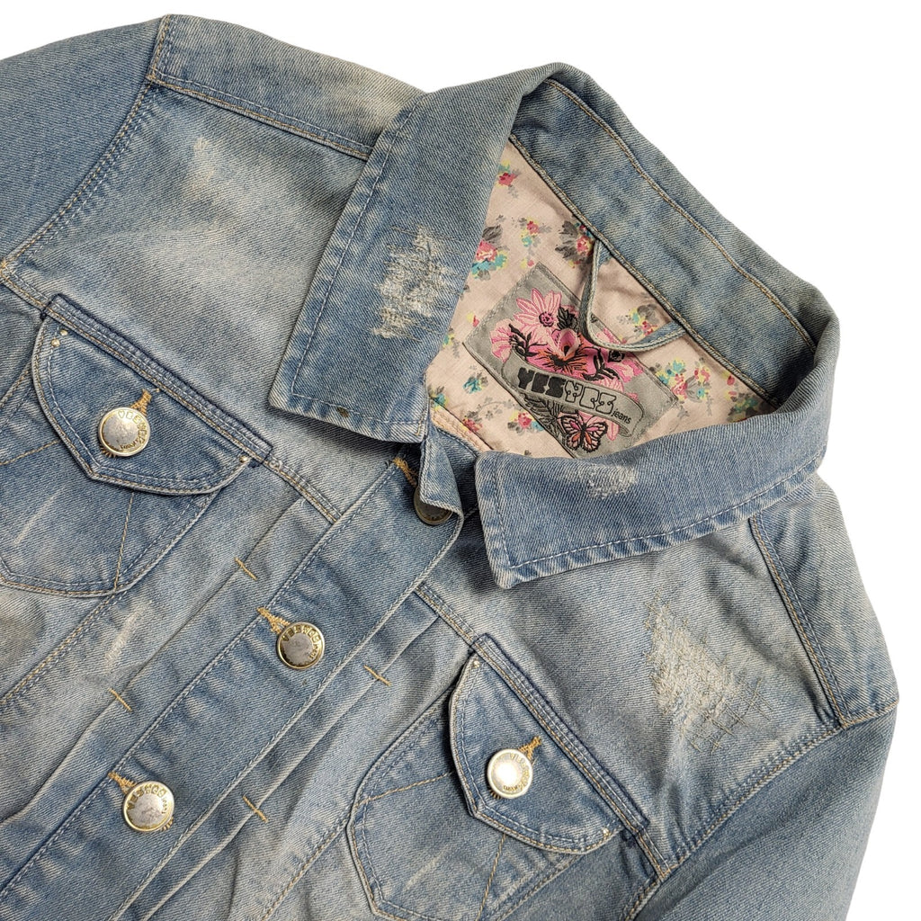 New Look Vintage 90 Y2K Light Blue Button Up Denim Jacket Women's UK Size 16