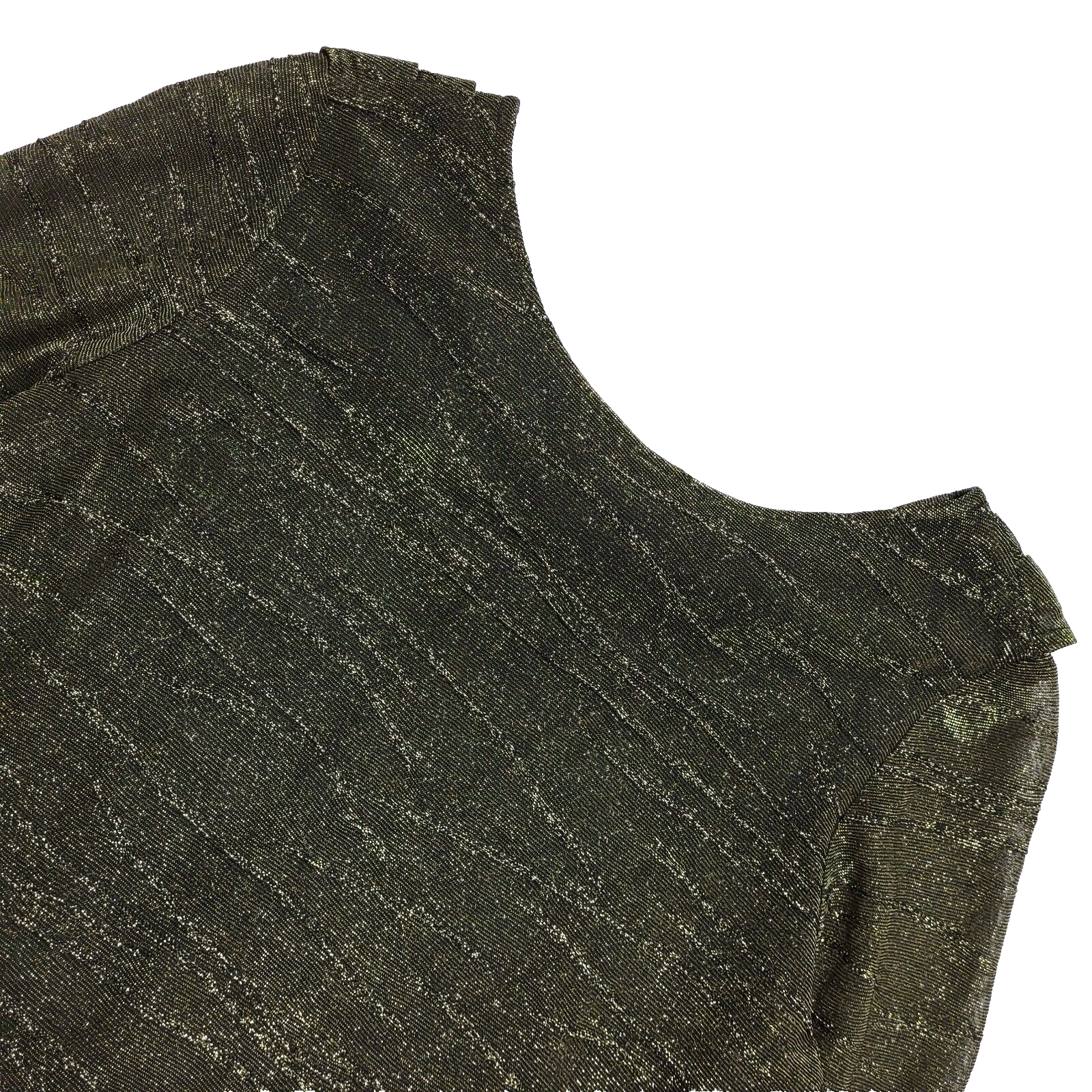 Official Gold & Black Y2K Sparky Long Sleeve Cowl Back Top Womens UK Size 12