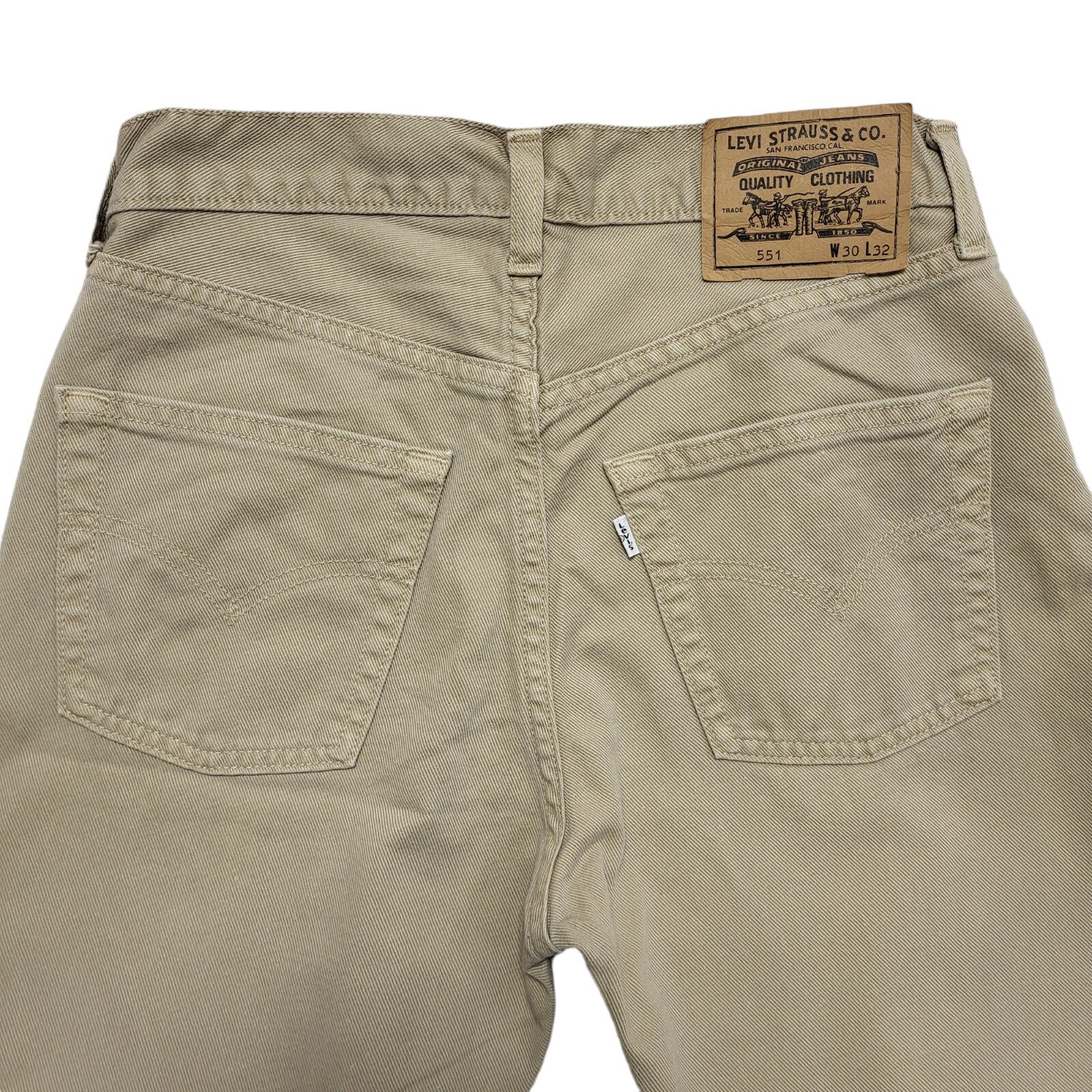 Levi's 551 Vintage Y2K   Beige Straight Leg Denim Jeans Men's UK XS-S W29 L32