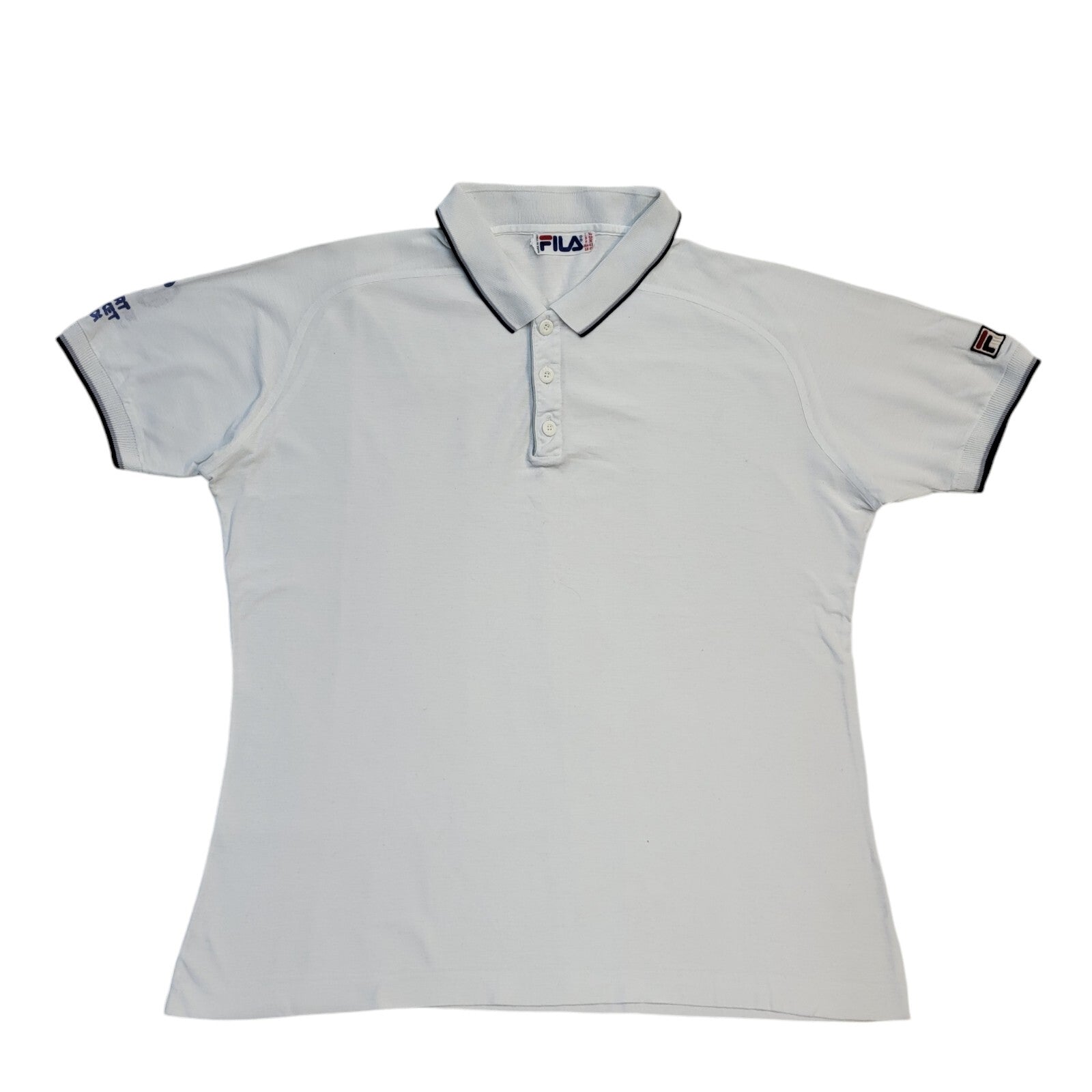 Fila 90s Vintage White Sport Market Lodi Sports Short Sleeve Polo Shirt Men's m