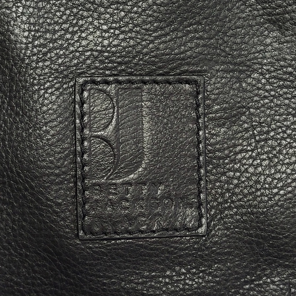 Betty Jackson Black Leather Clutch Bag Uk Women's Size 11" x 7"