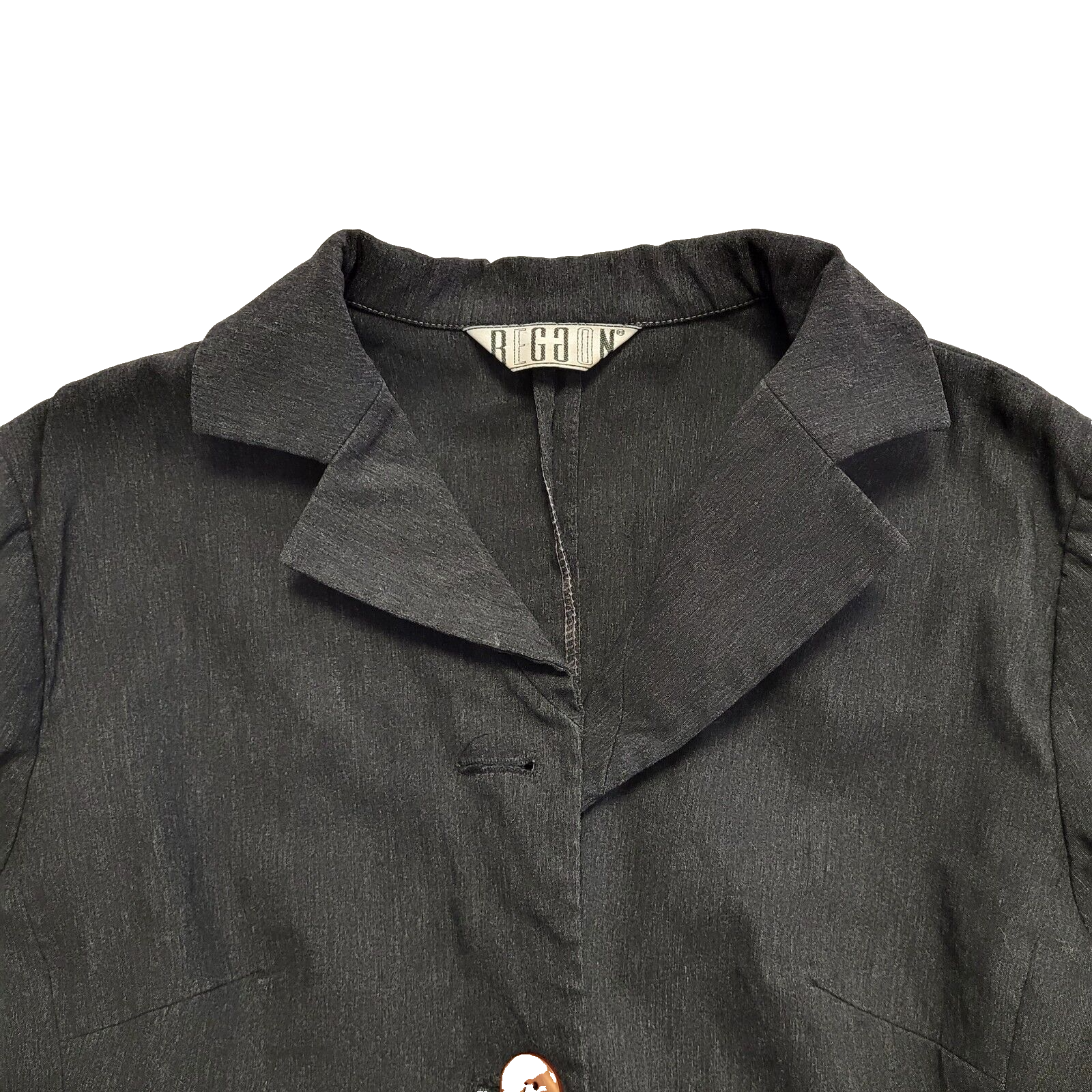 Beggon Vintage 90s Dark Grey Button Rain Coat Uk Women's Size 8/10