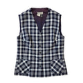 70's Vintage Dereta Navy Blue Check 2 Pocket Waistcoat Womens UK 16