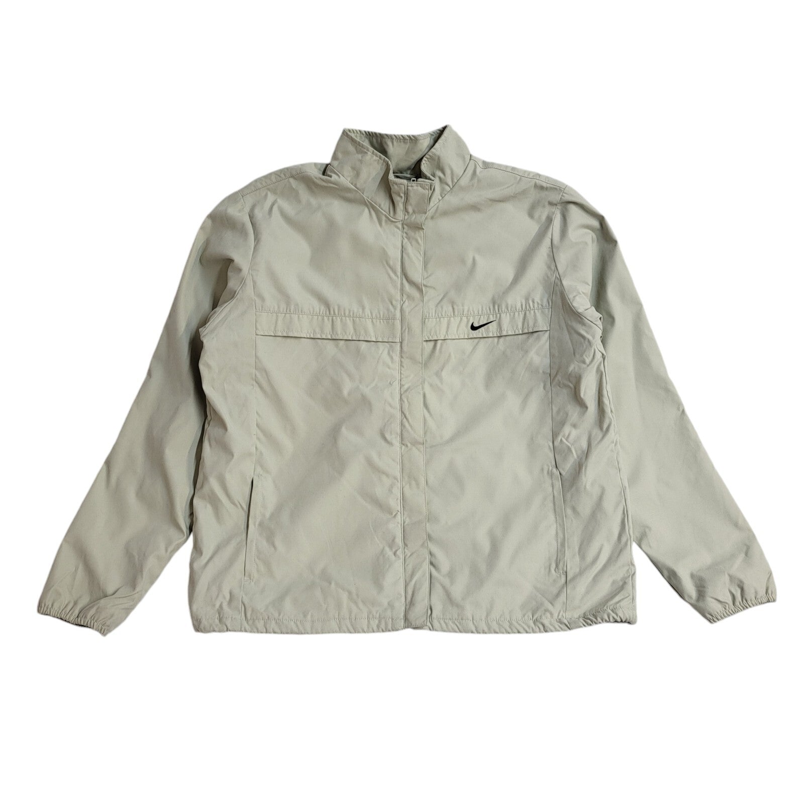 Nike Beige Y2k Zipped Sports Jacket Uk Women's Size L (12-14)