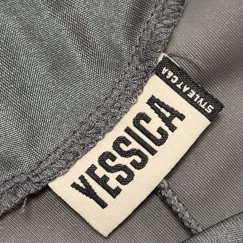 Yessica Y2K Grey Floral Sleeveless Velvet Dress Uk Women's Size 12 W30