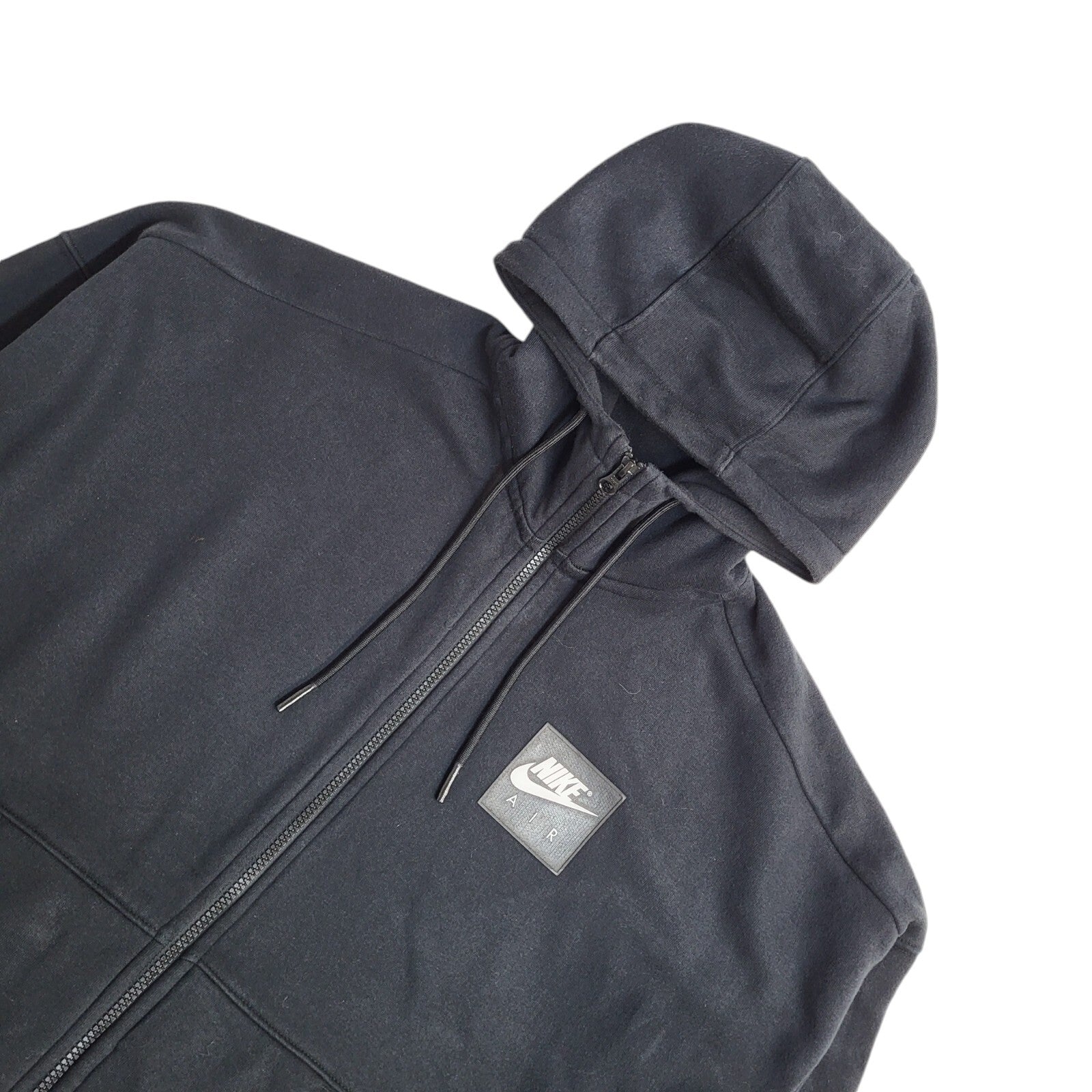 Nike Air Black Y2K Drawstring Full Zip Sports Hoodie UK Men's Size M