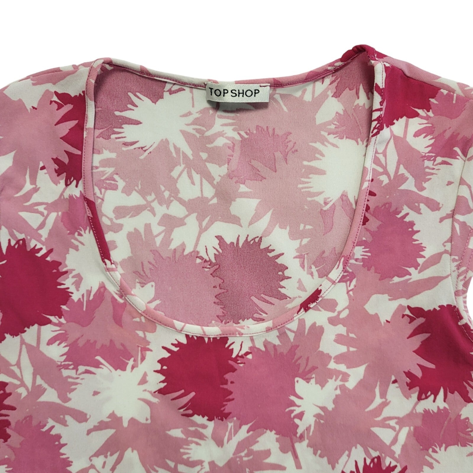 Topshop Vintage 90's Pink & White Cropped Tank Top Womens UK Size 12