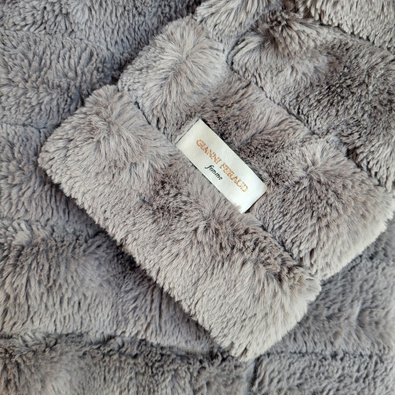 Gianni Feraud Vintage 90's Grey Faux Fur Coat Women's UK 14