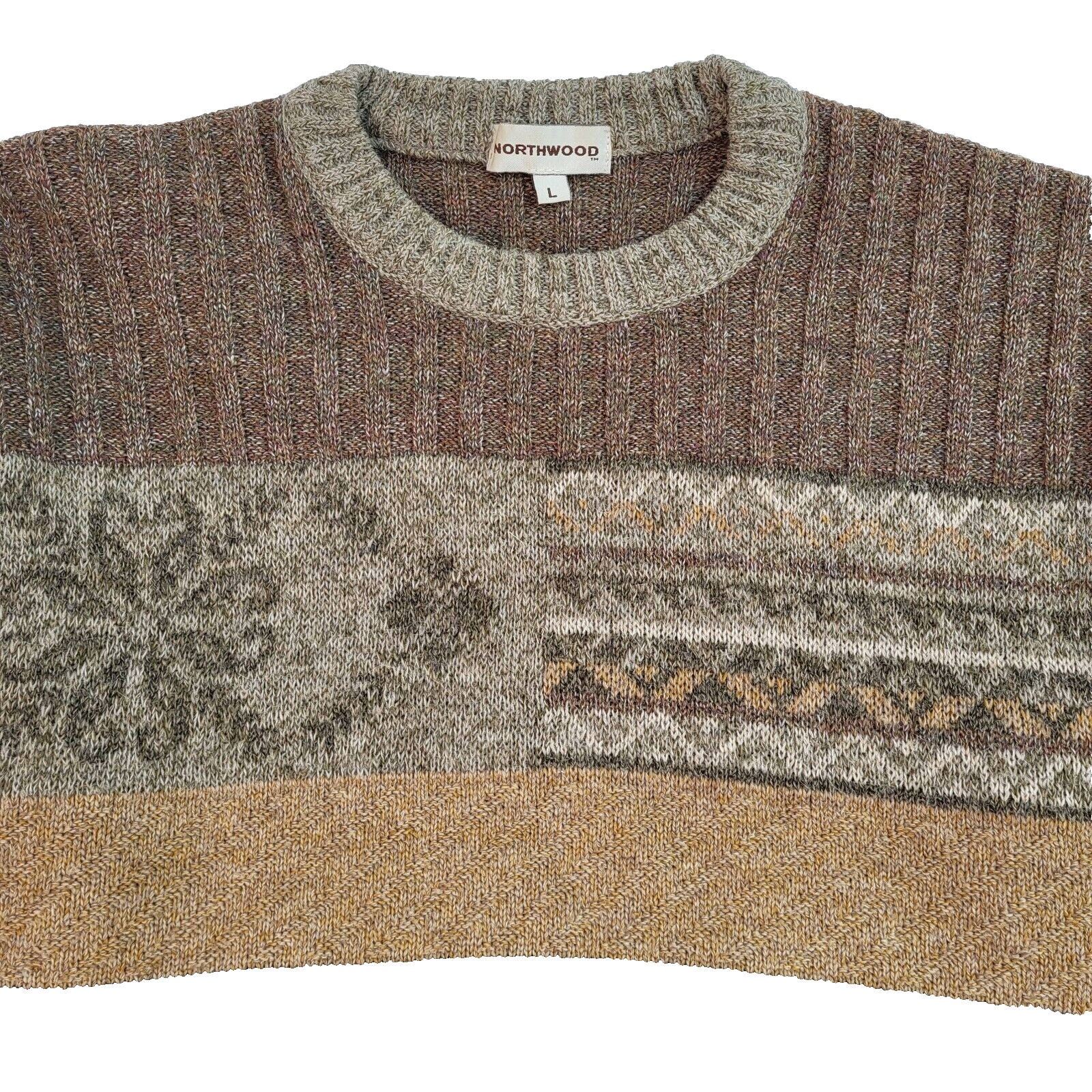 Northwood Vintage 90's Brown Abstract Jumper UK Men's Size L
