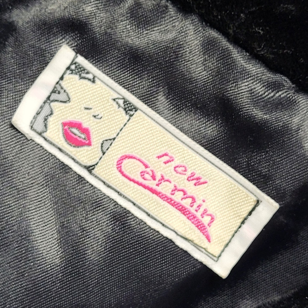 Now Carmin 90s Vintage Black Velvet Cropped Jacket Uk Women's Size 14