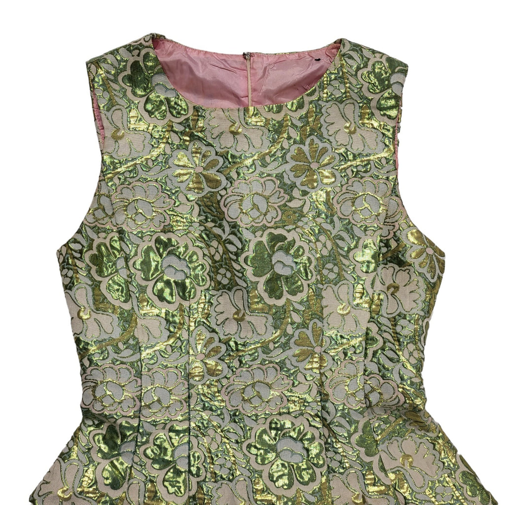 Vintage 70's Shiny Green A-Line Retro Dress Womens UK S 8