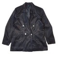 Canda C&A 80s Vintage Black Double Breasted Blazer Jacket Women's Size 16