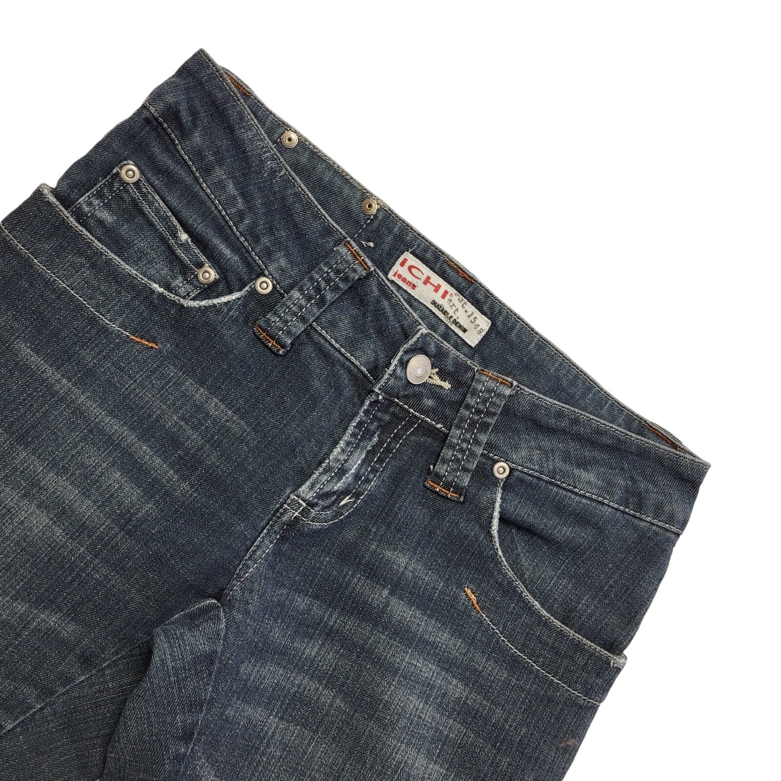 Ichi Vintage 90's Dark Blue Straight 3/4 Leg Jeans Uk Women's Size 10 W28 L21
