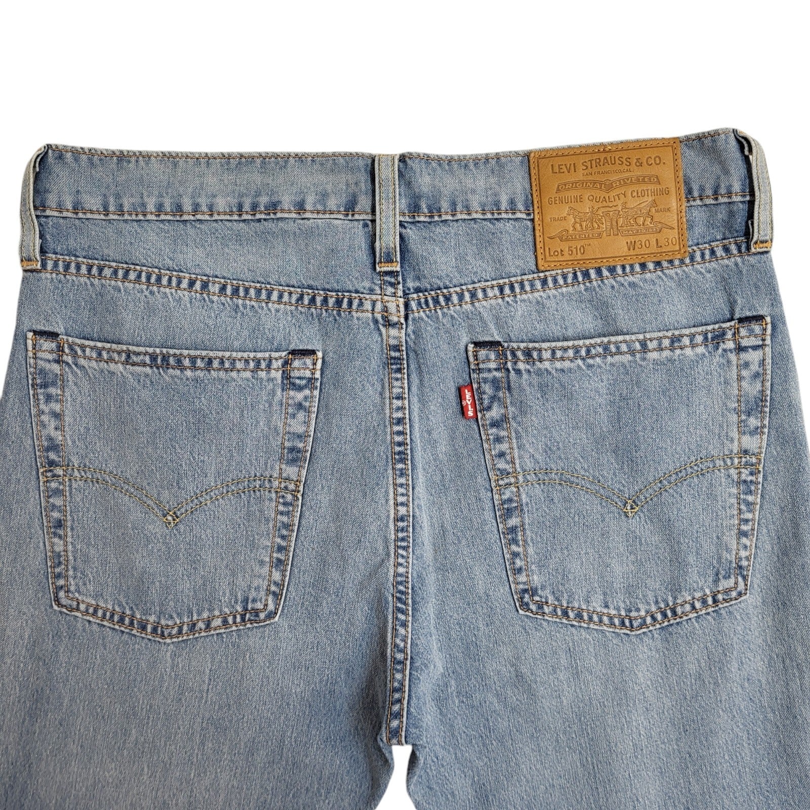 Levi's 510 Performance Light Blue Tapered Denim Jeans Women's UK 12 W30 L30