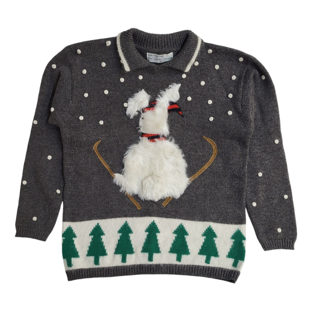 Rene Derhy Paris Grey 90s Xmas Jumper UK Women's Size S