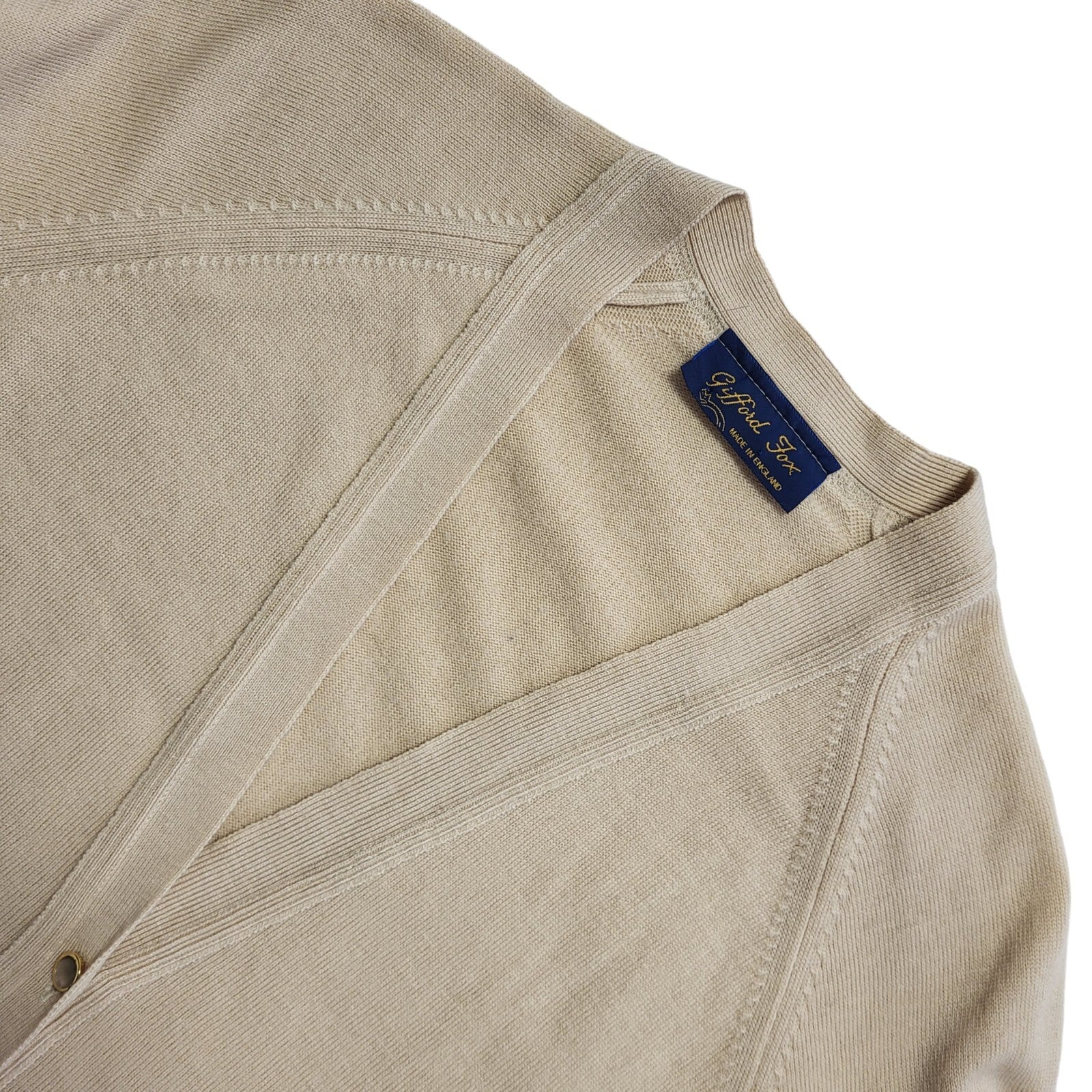 Gifford Fox Vintage 90's Beige Button Front Cardigan Womens UK Size 16