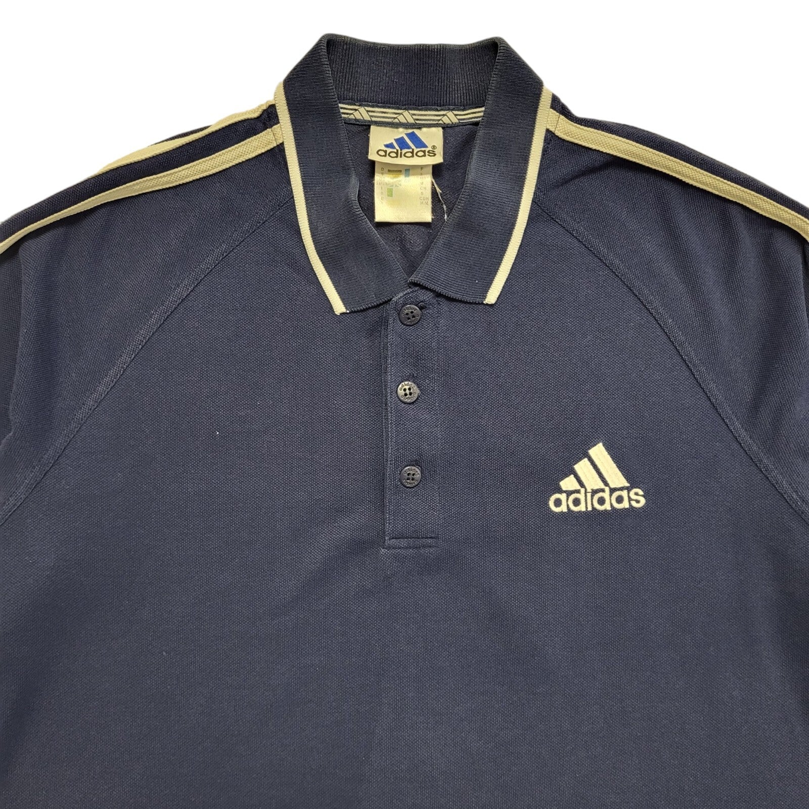 Adidas Vintage 90's Blue Short Sleeve Polo Shirt Mens Size M