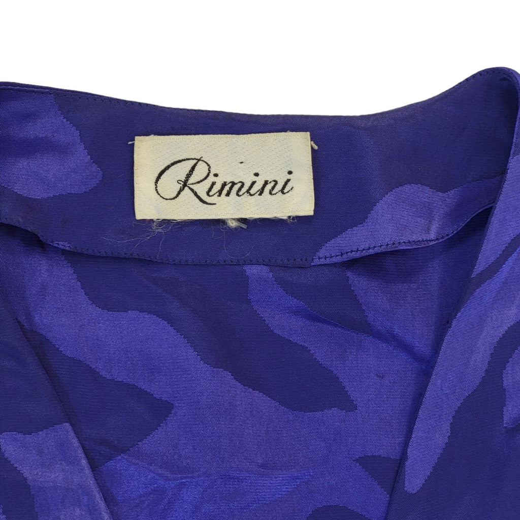 Rimini 80s Vintage Purple V-Neck Wrap Party Dress Women's 14