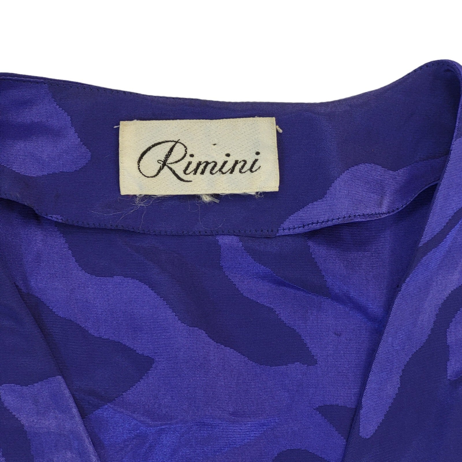 Rimini 80s Vintage Purple V-Neck Wrap Party Dress Women's 14