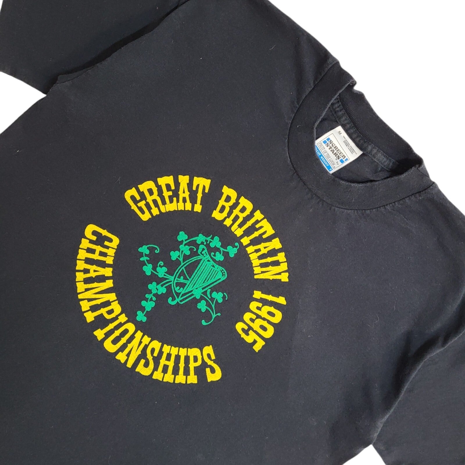 Screen Stars 90's Black Britain 95 Championships Single Stitch T-Shirt Men's M