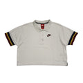 Nike Y2K Vintage White Cropped Polo Shirt Uk Women's Size Medium