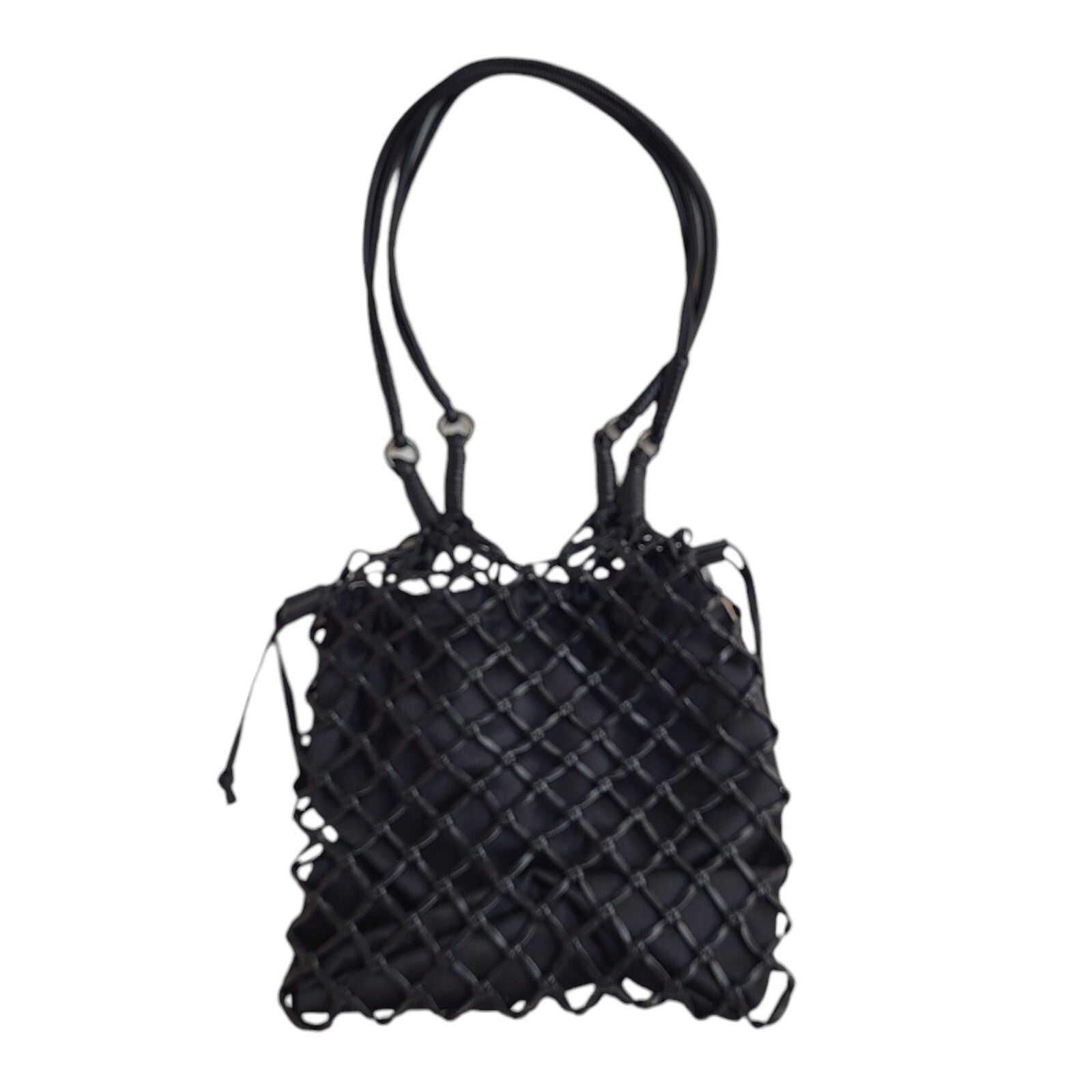 Topshop Black Faux Leather Top Handle Shoulder Bag Women's 11" x 10"