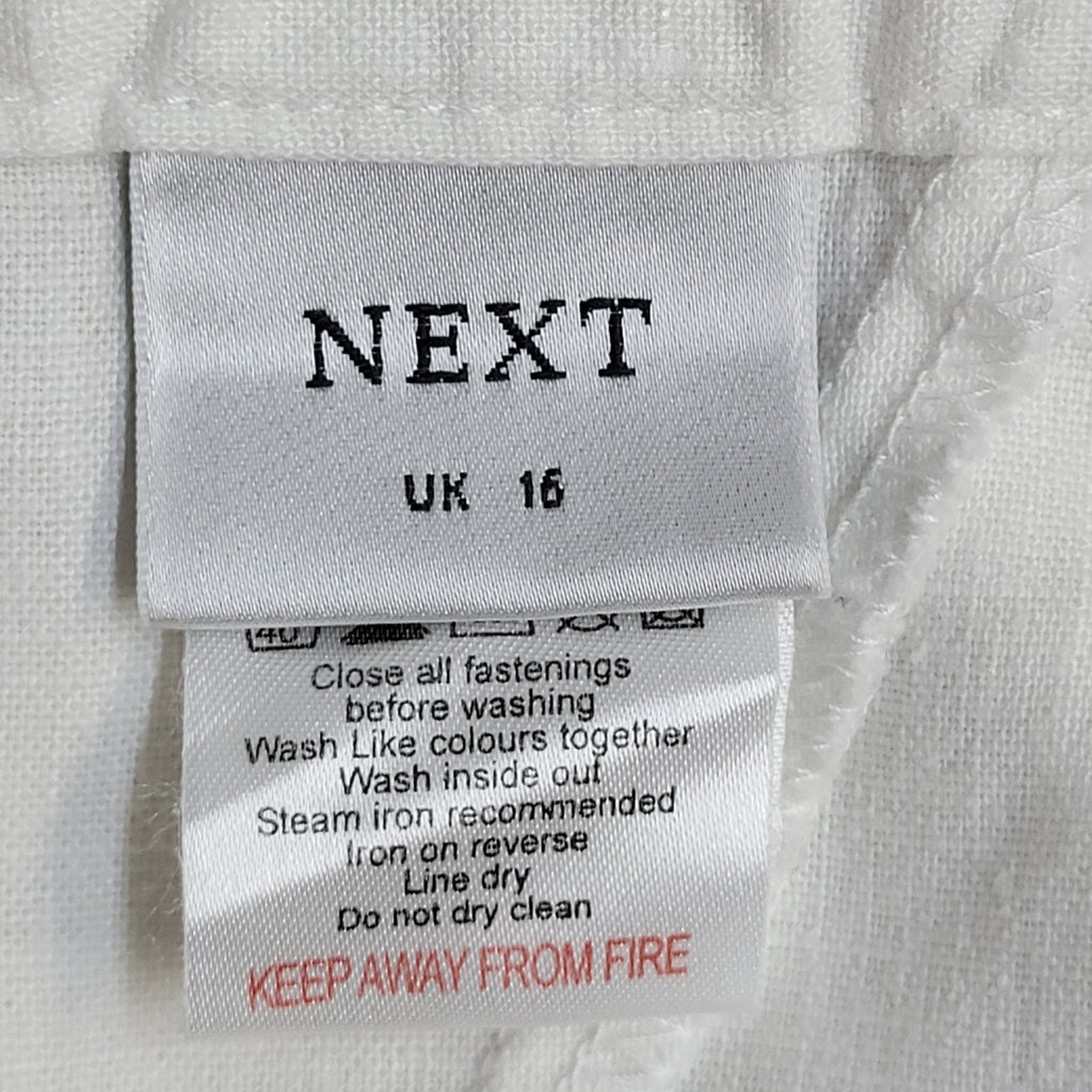 Next Y2K Skirt A-Line White Midi Linen Size XL 16 W34
