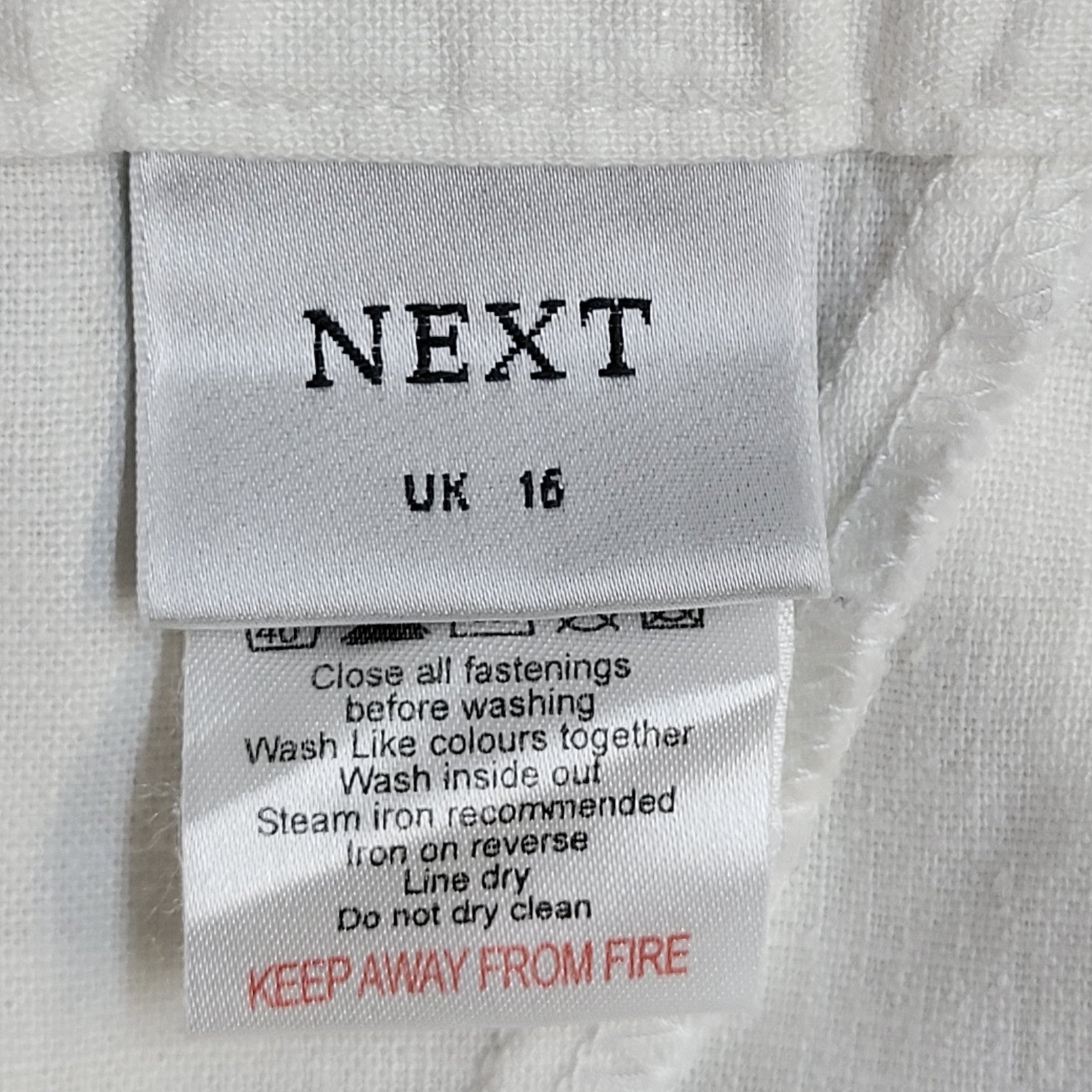 Next Y2K Skirt A-Line White Midi Linen Size XL 16 W34