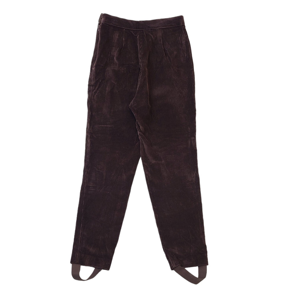 St Michael 90s Brown Corduroy Trousers With Foot Strap Womens UK12 W27 L27